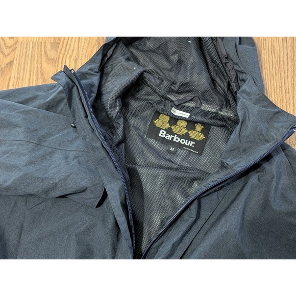 Barbour Rivington Mens Rain Jacket Blue Medium Hooded Waterproof Breathable - Picture 9 of 16